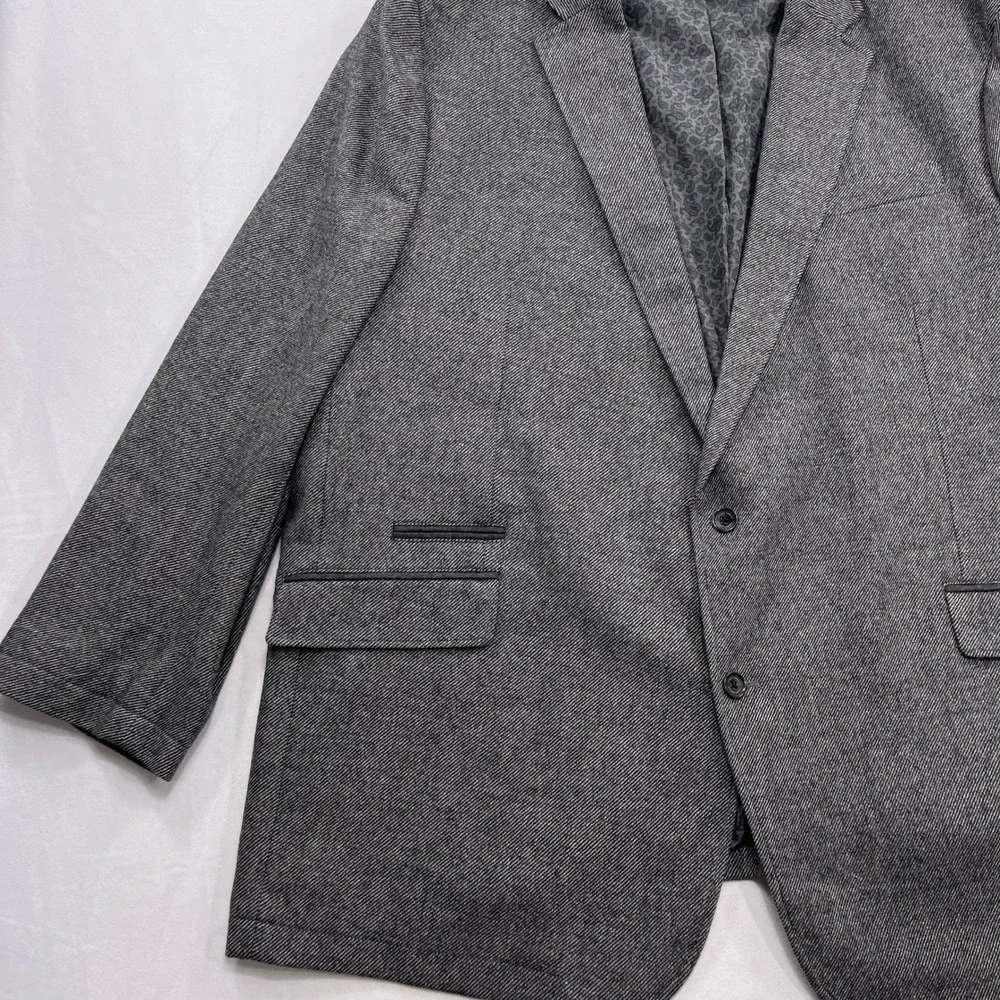 Joseph Abboud Sport Coat Classic Fit Wool Blend Herringbone Grey Mens 3X